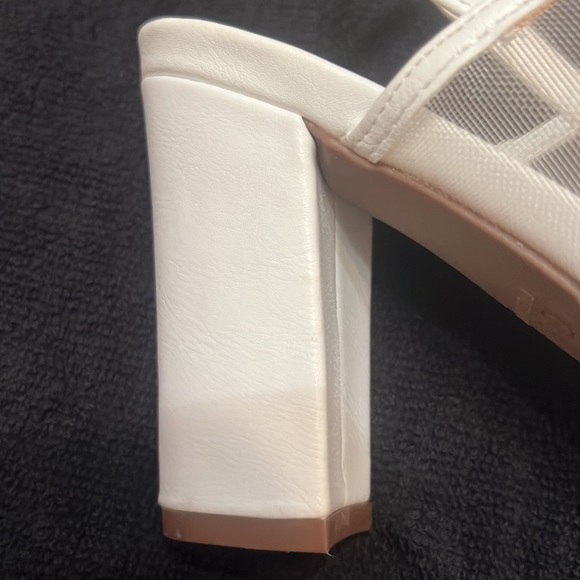 White & sheer high heeled sandal. - Picture 3 of 5
